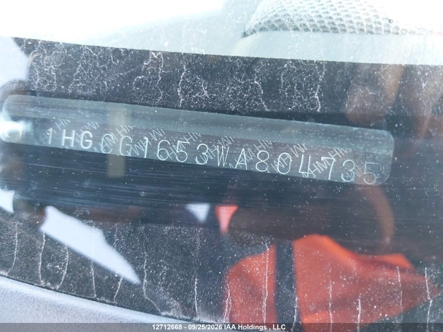 12712668 :رقم المزاد ، 1HGCG1653WA804735 vin ، 1998 Honda Accord Ex V6 مزاد بيع