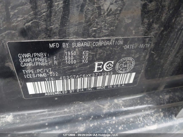 4S3GTAC6XK3713999 Subaru Impreza Sport/touring
