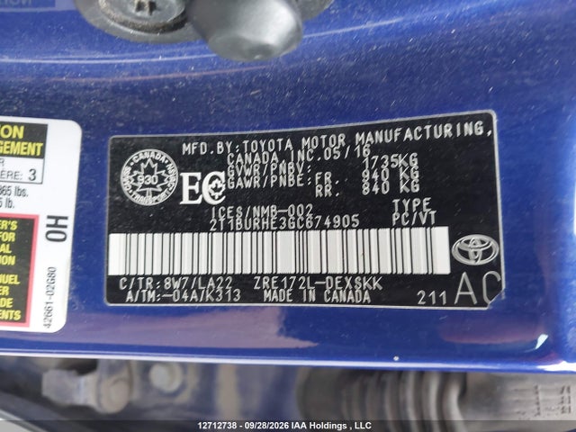Toyota Corolla S 2016 2T1BURHE3GC674905 Image 18