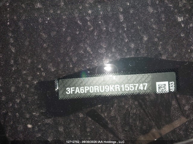 Aukcja sprzedaży 2019 Ford Fusion, vin: 3FA6P0RU9KR155747, numer aukcji: 12712752