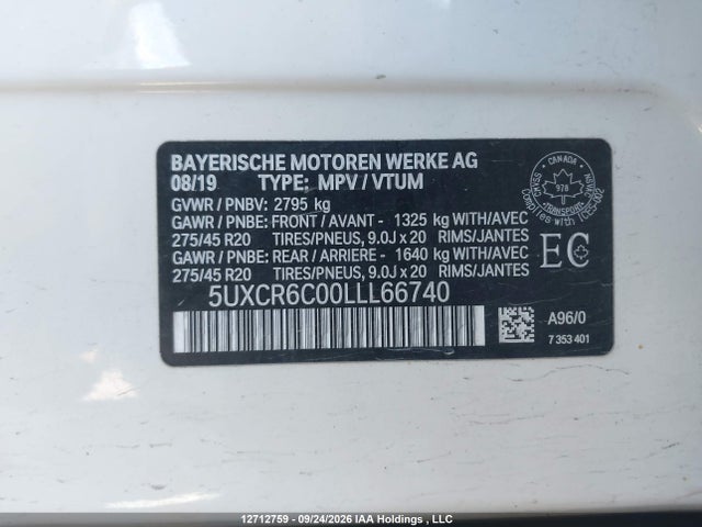 5UXCR6C00LLL66740 BMW X5 Xdrive40i