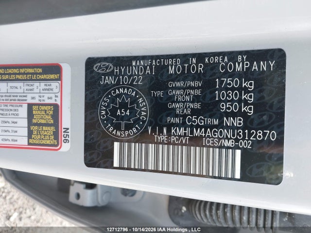 Hyundai Elantra 2022 KMHLM4AG0NU312870 Image 9