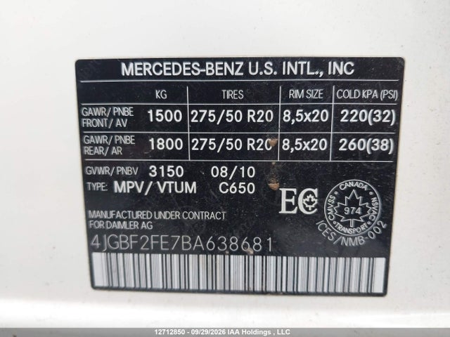 Продаж на аукціоні авто 2011 Mercedes-benz Gl-class, vin: 4JGBF2FE7BA638681, номер лоту: 12712850