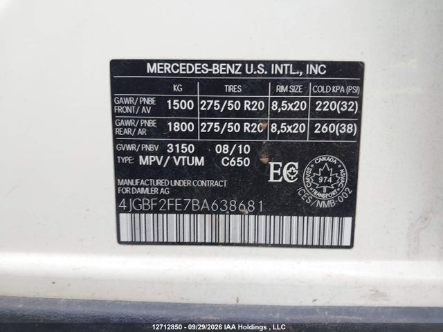 Продаж на аукціоні авто 2011 Mercedes-benz Gl-class, vin: 4JGBF2FE7BA638681, номер лоту: 12712850