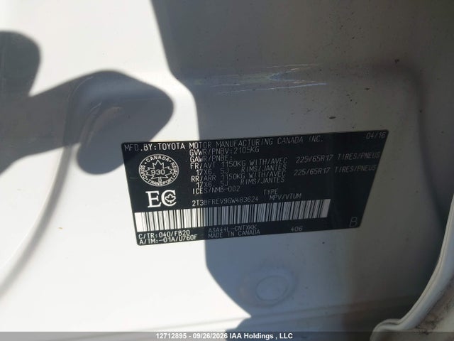 Toyota RAV4 LE 2016 2T3BFREV9GW483624 Image 9