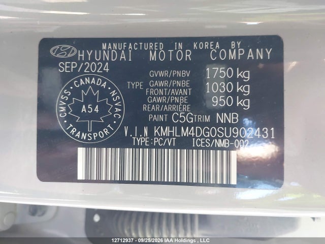 2025 Hyundai Elantra Sel Sport მანქანა იყიდება აუქციონზე, vin: KMHLM4DG0SU902431, აუქციონის ნომერი: 12712937