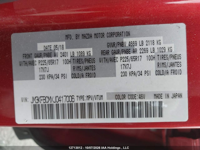 Mazda Cx-5 Gs 2018 JM3KFBCMXJ0417006 Image 9