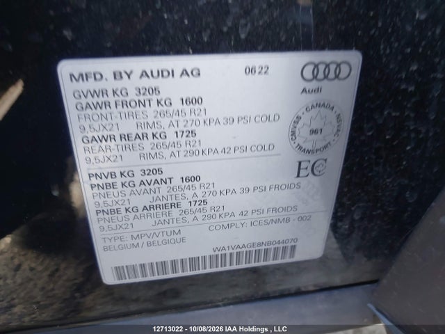 Audi E-tron 55 Technik 2022 WA1VAAGE8NB044070 Image 19