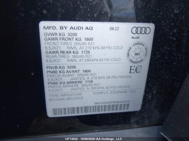Audi E-tron 55 Technik 2022 WA1VAAGE8NB044070 Image 9