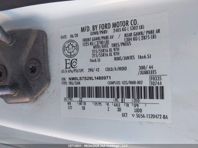 Продаж на аукціоні авто 2020 Ford Transit Connect Xl, vin: NM0LS7S29L1480971, номер лоту: 12713031