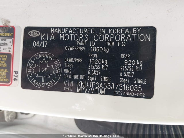 2018 Kia Soul + მანქანა იყიდება აუქციონზე, vin: KNDJP3A55J7516035, აუქციონის ნომერი: 12713053