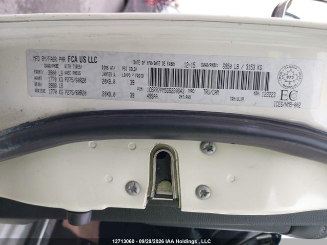 RAM 1500 Longhorn 2016 1C6RR7PM5GS220643 Image 9