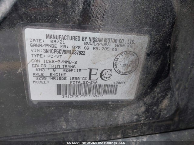 Nissan KICKS SV 2021 3N1CP5CV9ML537622 Image 19