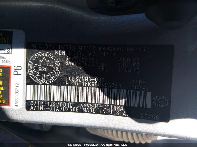 4T1BF1FK8FU495731 Toyota CAMRY LE