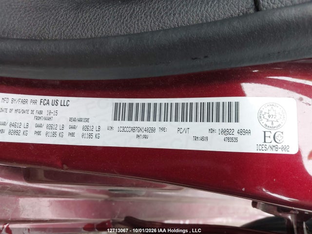 Chrysler 200 Limited 2016 1C3CCCAB7GN140280 Image 9
