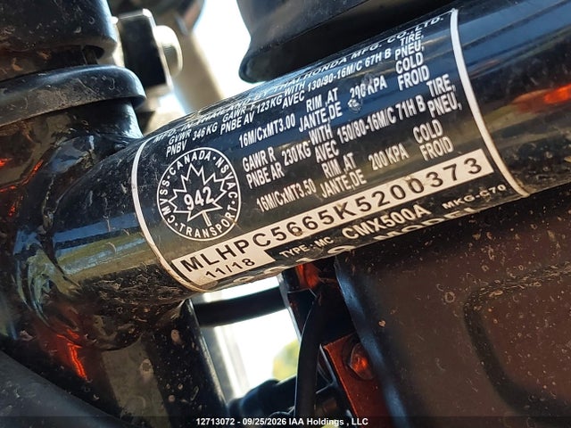 Honda Cmx500 A 2019 MLHPC5665K5200373 Image 10