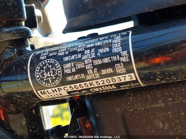 Honda Cmx500 A 2019 MLHPC5665K5200373 Image 13