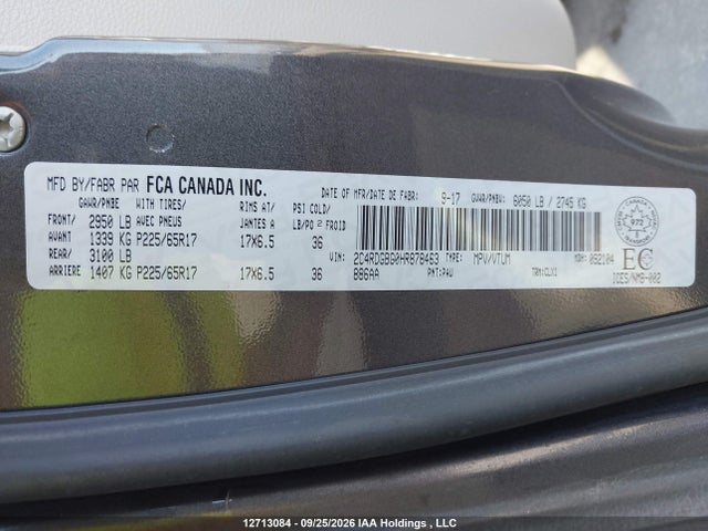 12713084 :رقم المزاد ، 2C4RDGBG0HR878463 vin ، 2017 Dodge Grand Caravan Cvp/sxt مزاد بيع