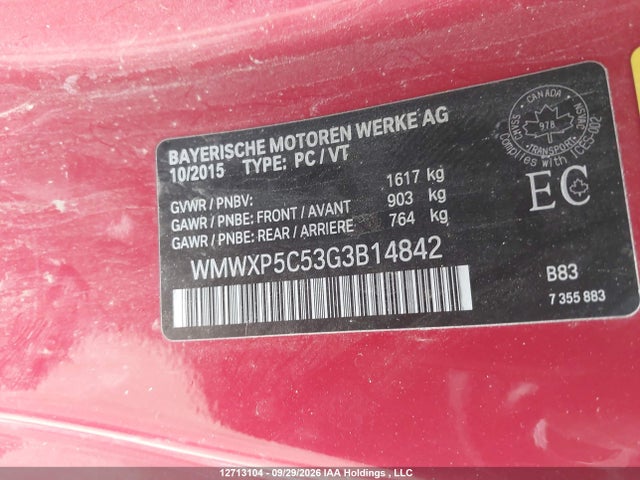 Mini 3 Door Cooper 2016 WMWXP5C53G3B14842 Image 9
