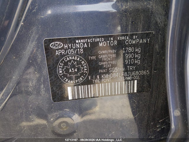 Продаж на аукціоні авто 2018 Hyundai Elantra Sel/value/limited, vin: KMHD84LF8JU680365, номер лоту: 12713167