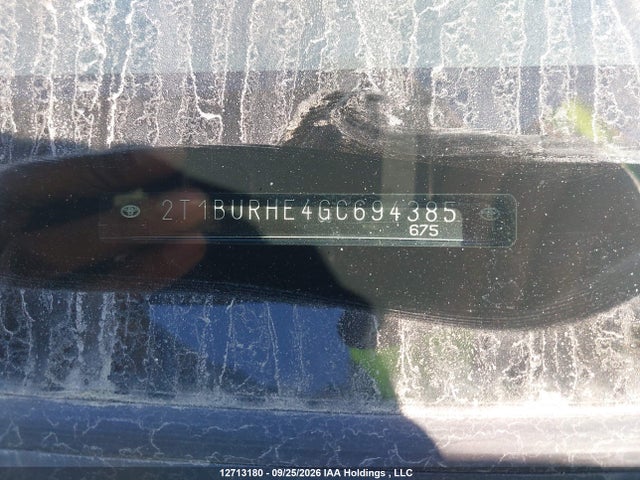 Aukcja sprzedaży 2016 Toyota Corolla S, vin: 2T1BURHE4GC694385, numer aukcji: 12713180