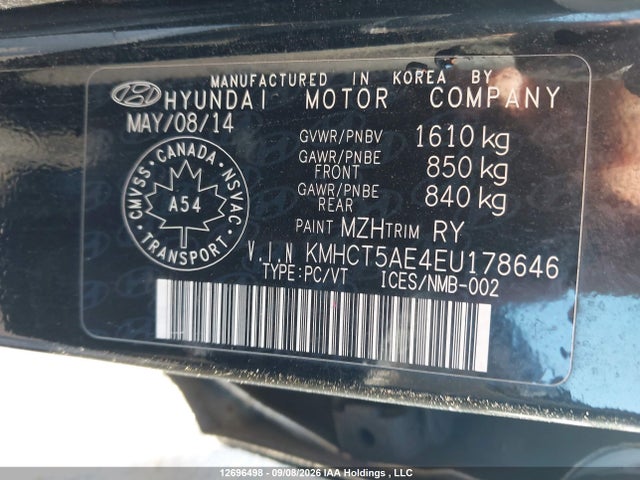 Hyundai ACCENT GL 2014 KMHCT5AE4EU178646 Image 9