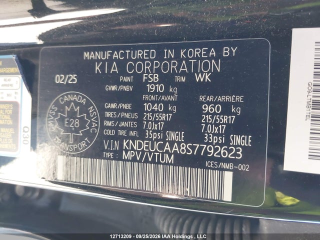 Продаж на аукціоні авто 2025 Kia Seltos S, vin: KNDEUCAA8S7792623, номер лоту: 12713209