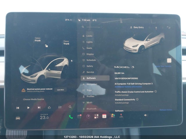 12713283 :رقم المزاد ، 5YJ3E1EA3NF355582 vin ، 2022 Tesla Model 3 مزاد بيع