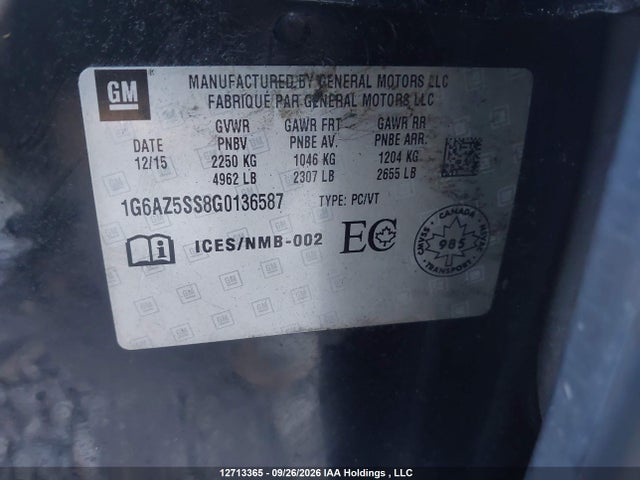 Cadillac Cts Premium Collection 2016 1G6AZ5SS8G0136587 Image 9