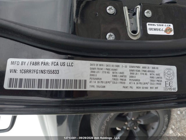 RAM 1500 Classic Tradesman 2022 1C6RR7FG1NS155833 Image 9
