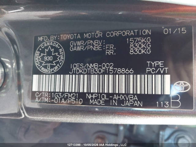 Toyota PRIUS C 2015 JTDKDTB30F1578866 Image 18