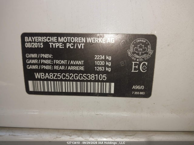 WBA8Z5C52GGS38105 BMW 328 Xigt Sulev