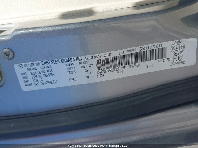 Dodge Grand Caravan Se/sxt 2015 2C4RDGBG4FR612957 Image 9
