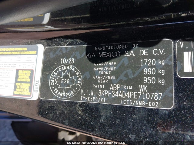 12713452 :رقم المزاد ، 3KPF34AD4PE710787 vin ، 2023 Kia Forte Ex/ex Premium/ex+/gt-line مزاد بيع