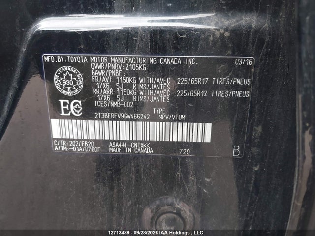 Toyota RAV4 LE 2016 2T3BFREV9GW466242 Image 9