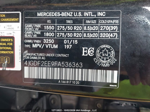 Продаж на аукціоні авто 2015 Mercedes-benz Gl 350 Bluetec 4matic, vin: 4JGDF2EE9FA536363, номер лоту: 12713522