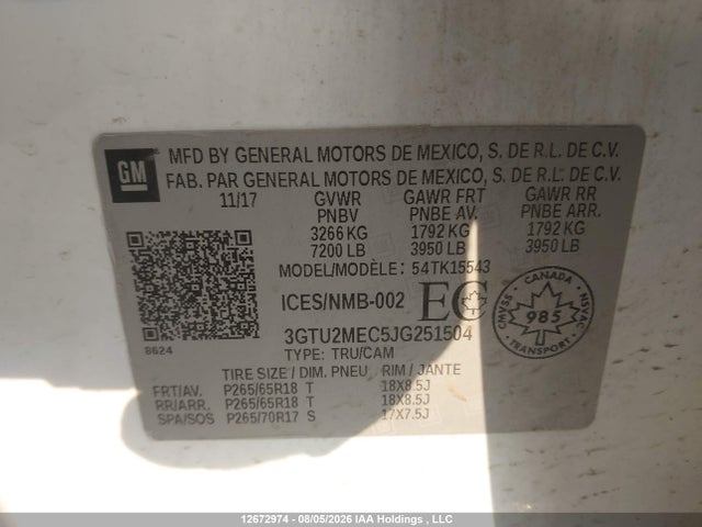 GMC Sierra 1500 Sle 2018 3GTU2MEC5JG251504 Image 19