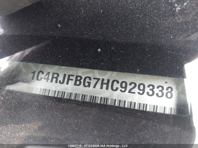 Aukcja sprzedaży 2017 Jeep Grand Cherokee Limited, vin: 1C4RJFBG7HC929338, numer aukcji: 12663718