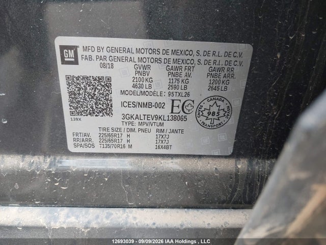 GMC Terrain Sle 2019 3GKALTEV9KL138065 Image 9