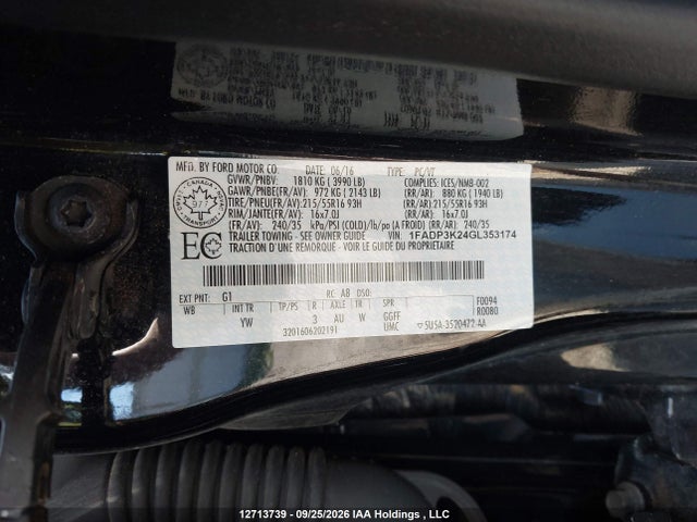 Продажа на аукционе авто 2016 Ford Focus Se, vin: 1FADP3K24GL353174, номер лота: 12713739