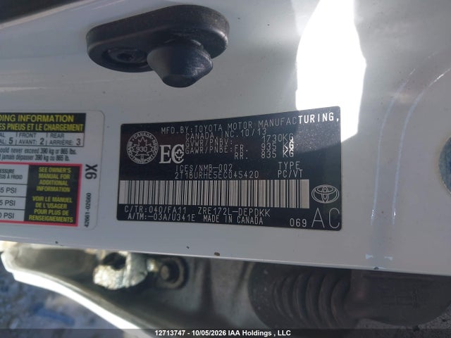 2T1BURHE5EC045420 Toyota COROLLA CE