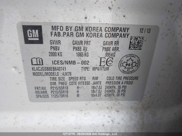 Buick Encore 2014 KL4CJGSB8EB640741 Image 18