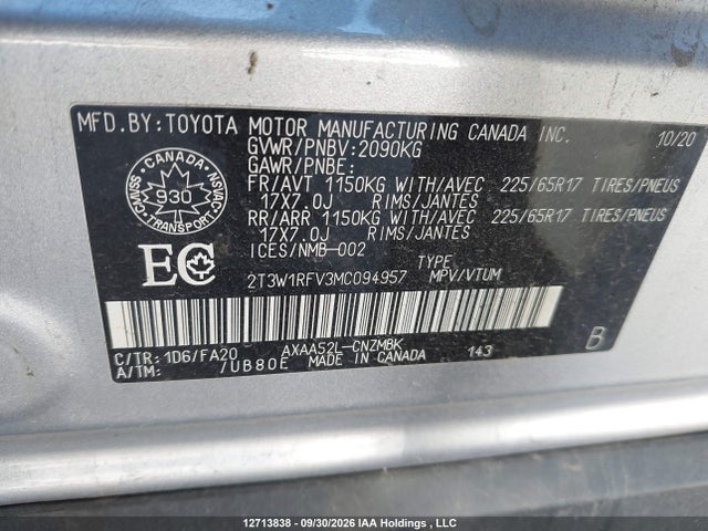 Toyota Rav4 Xle 2021 2T3W1RFV3MC094957 Image 19