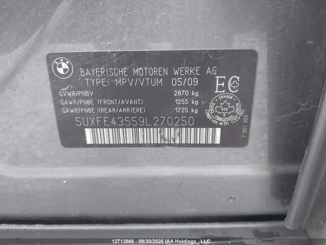 Продажа на аукционе авто 2009 Bmw X5 Xdrive30i, vin: 5UXFE43559L270250, номер лота: 12713866