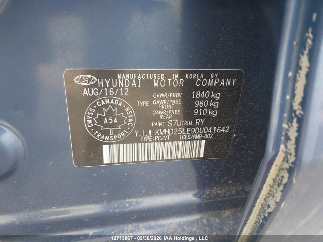 Продажа на аукционе авто 2013 Hyundai Elantra Gt Gl, vin: KMHD25LE9DU041642, номер лота: 12713867
