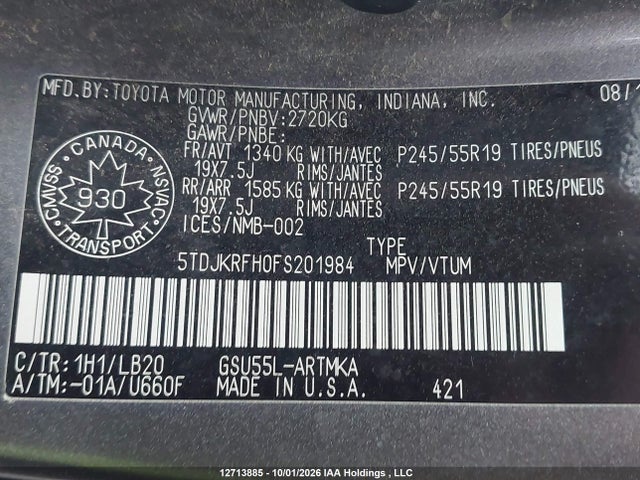 Toyota Highlander Xle 2015 5TDJKRFH0FS201984 Image 9