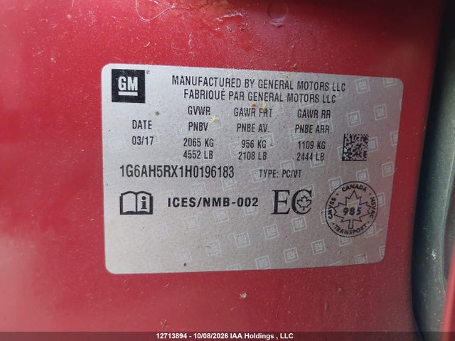Cadillac ATS 2017 1G6AH5RX1H0196183 Image 9