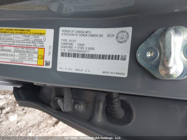 2HGFE4F89SH005777 Honda Civic Sport Hybrid/sport Touring Hybrid