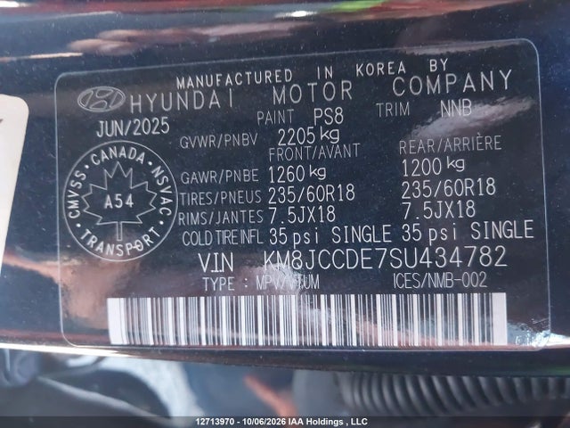 KM8JCCDE7SU434782 Hyundai TUCSON SEL