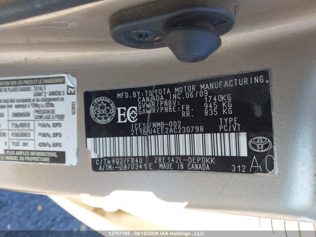 Aukcja sprzedaży 2010 Toyota Corolla Ce, vin: 2T1BU4EE2AC230798, numer aukcji: 12707785